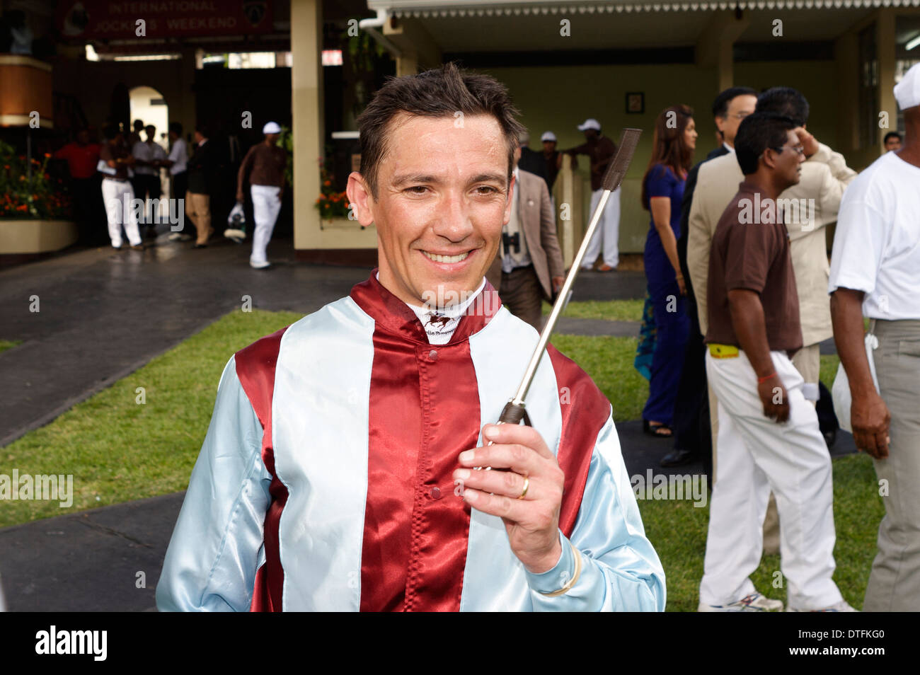 Jokey, Frankie Dettori after a day's event in Mauritius. Stock Photo