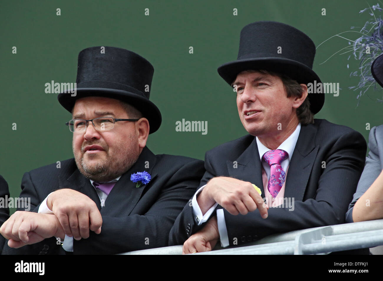 Ascot, United Kingdom, elegantly dressed men with cylinder at the races Stock Photo
