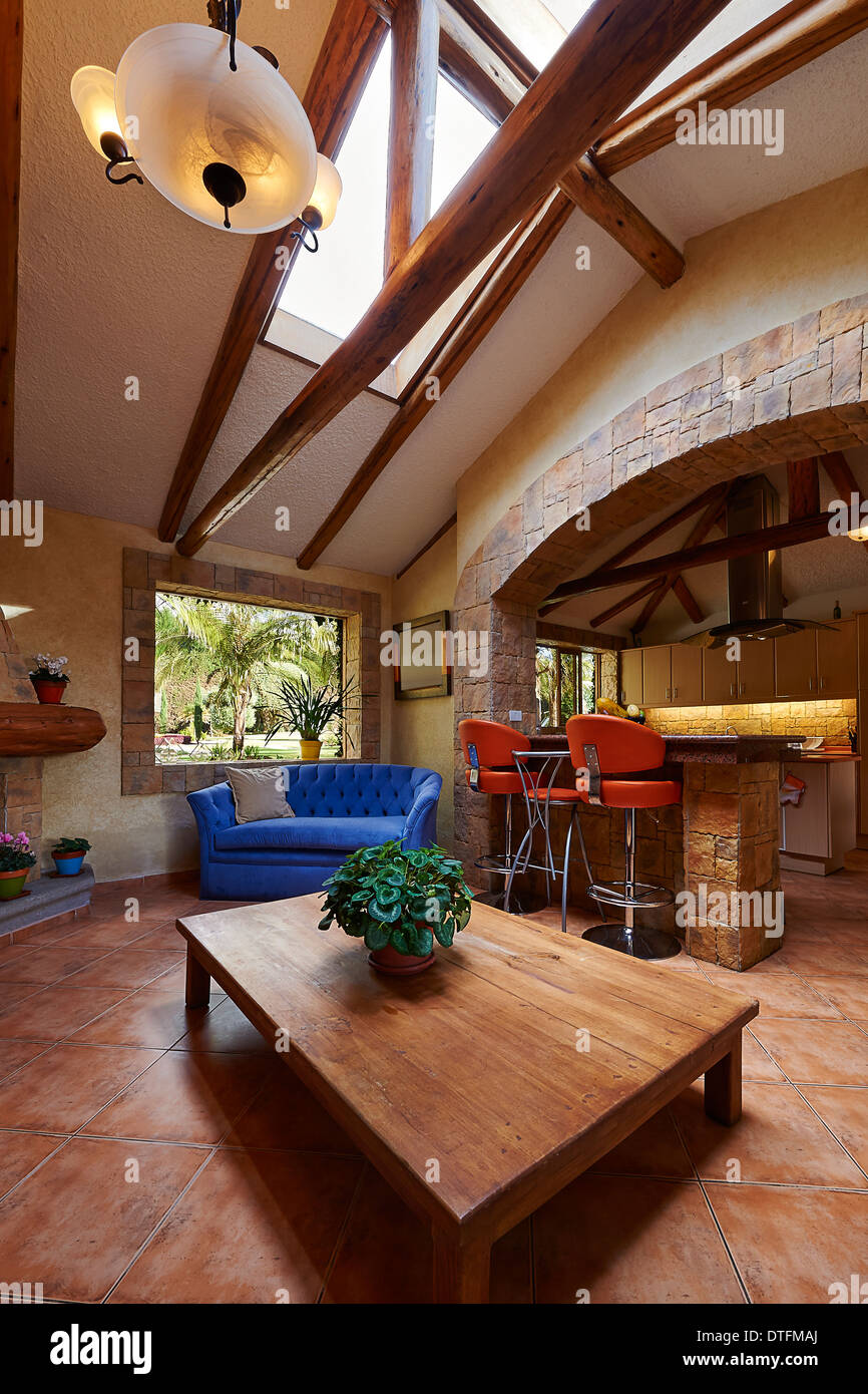 Interior design: living room and kitchen Stock Photo - Alamy