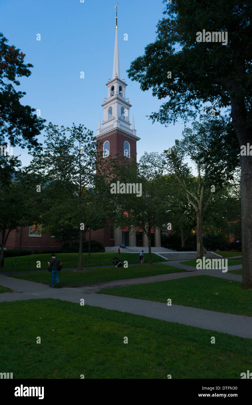 Memorial Church In Harvard Yard, Boston, Massachusetts Stock Photo