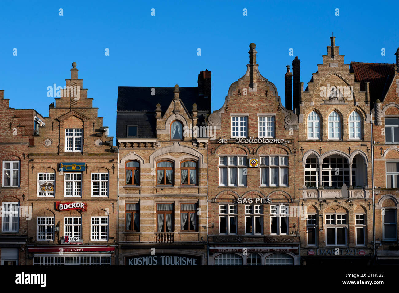 Ypres ( Ieper ), Belgium. Rebuilt Market Square Grote Markt Stock