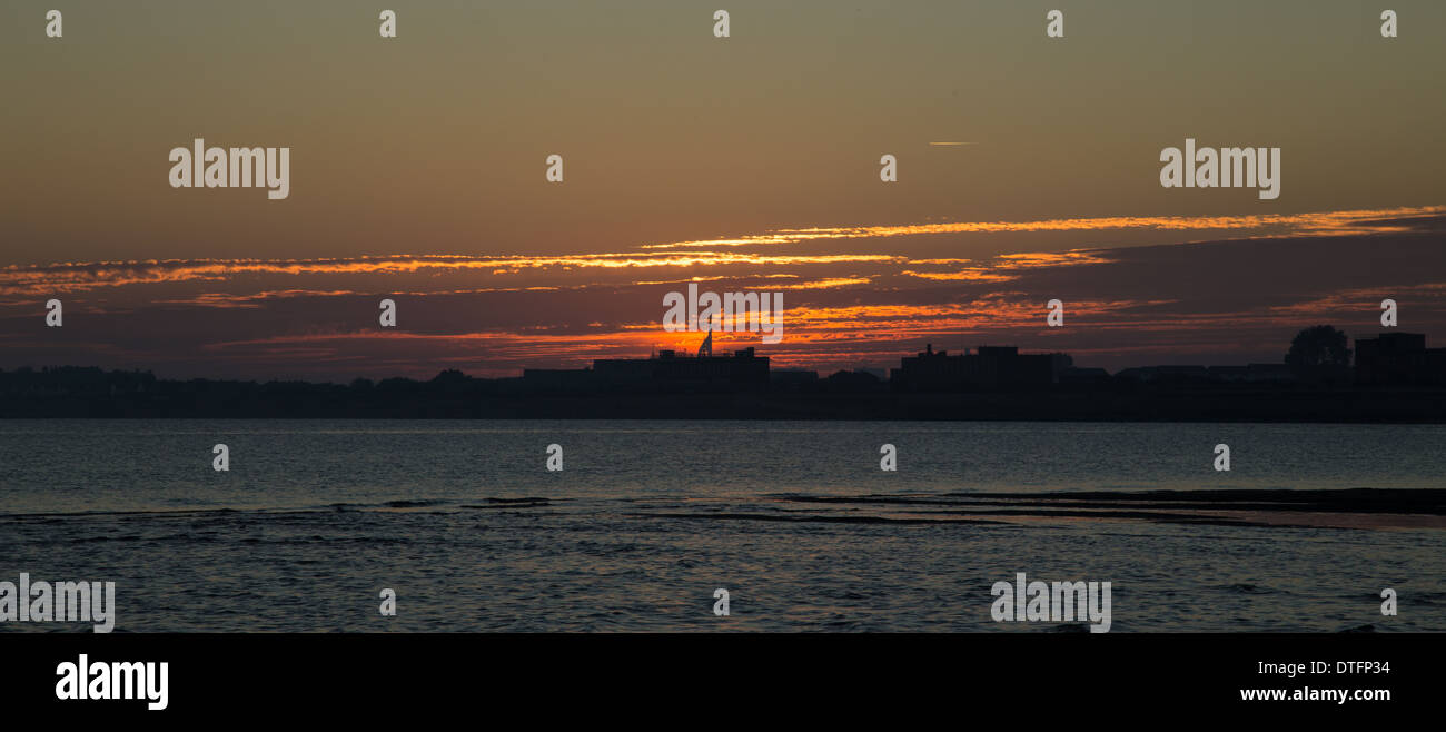 Sunset at Hayling Island. shot from the beach Stock Photo - Alamy