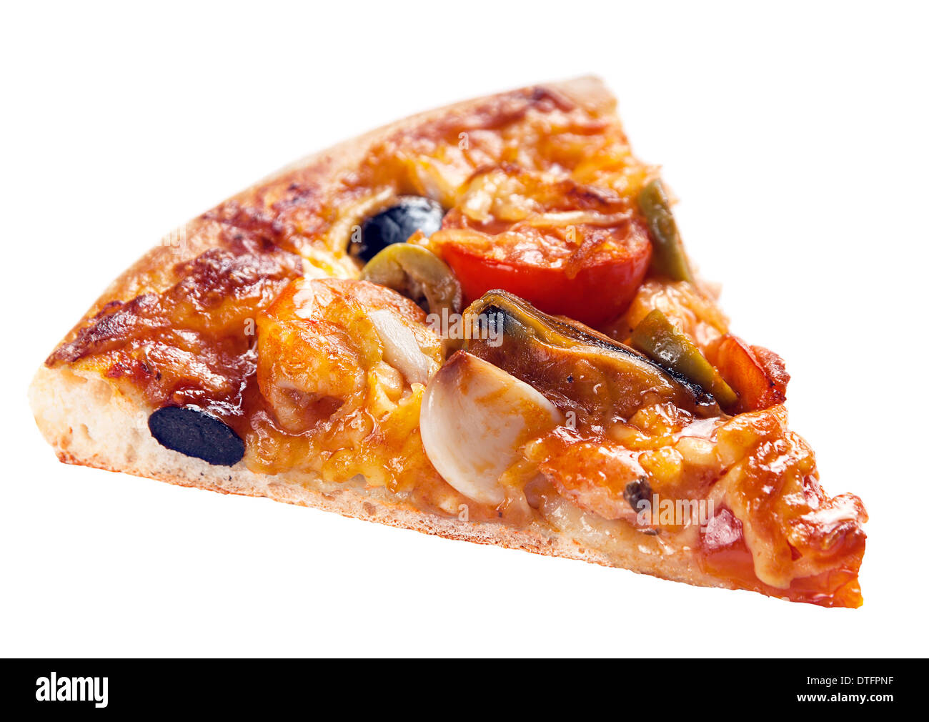 Seafood pizza isolated on white Stock Photo