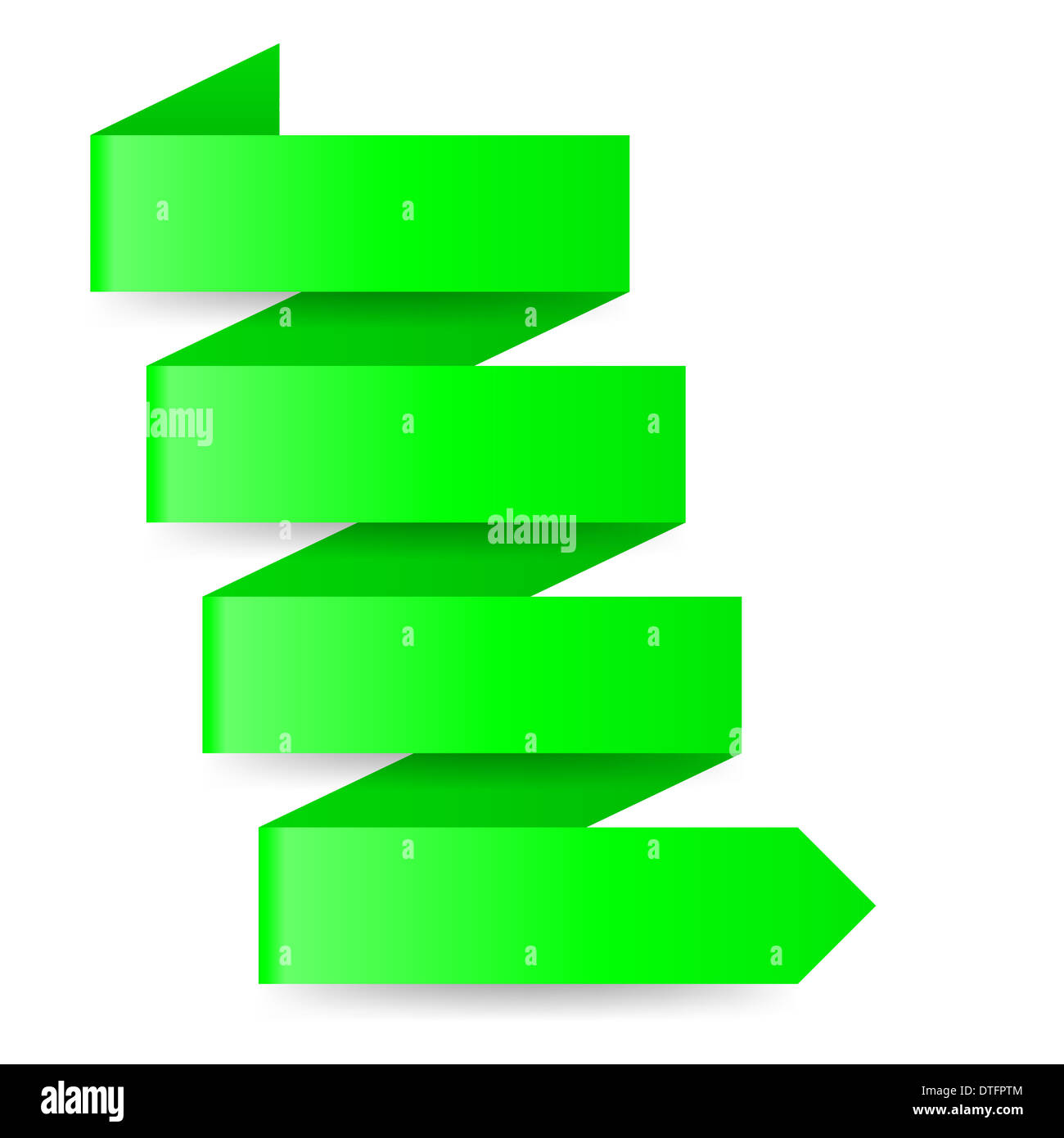 Green paper arrow in zigzag arrow on white background Stock Photo - Alamy