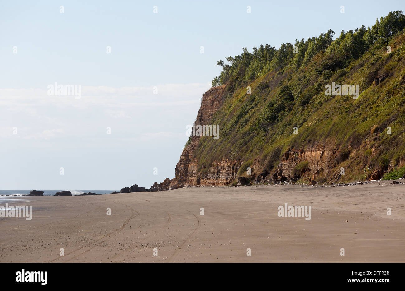 Pacific coast beach cliff Mechapa Nicaragua Stock Photo