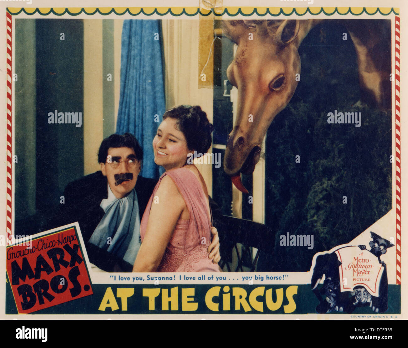 AT THE CIRCUS 1939 MGM film with the Groucho Marx  and Margaret Dumont Stock Photo