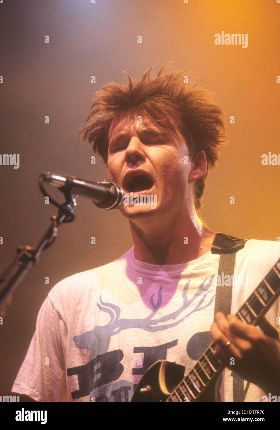 BIG COUNTRY Scottish rock group with Stuart Adamson about 1984 Stock Photo