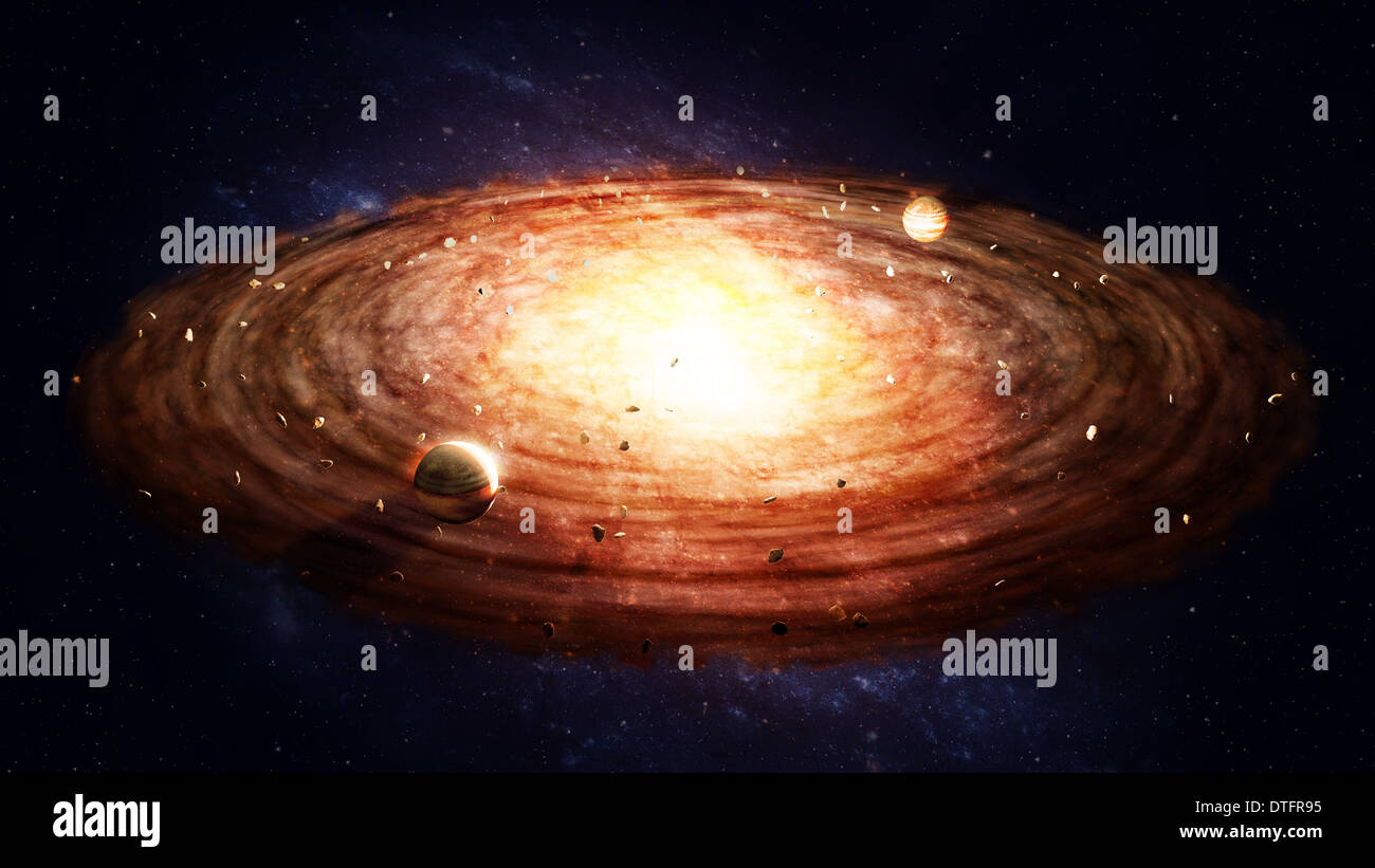 Birth of a solar sytem - protoplanetary disk Stock Photo