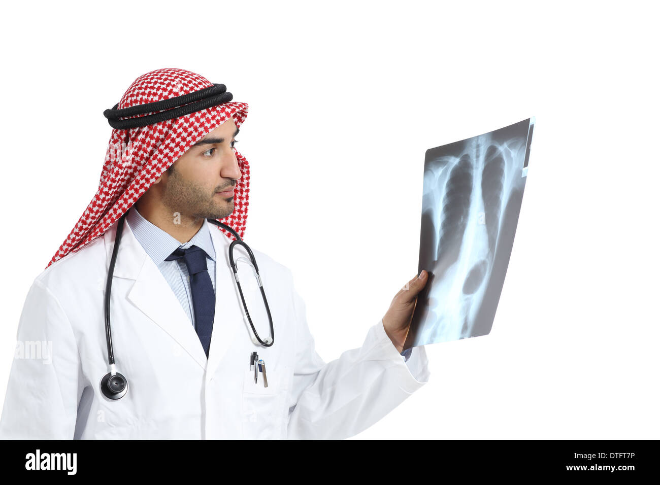 Arab saudi emirates doctor man looking a radiography diagnosing