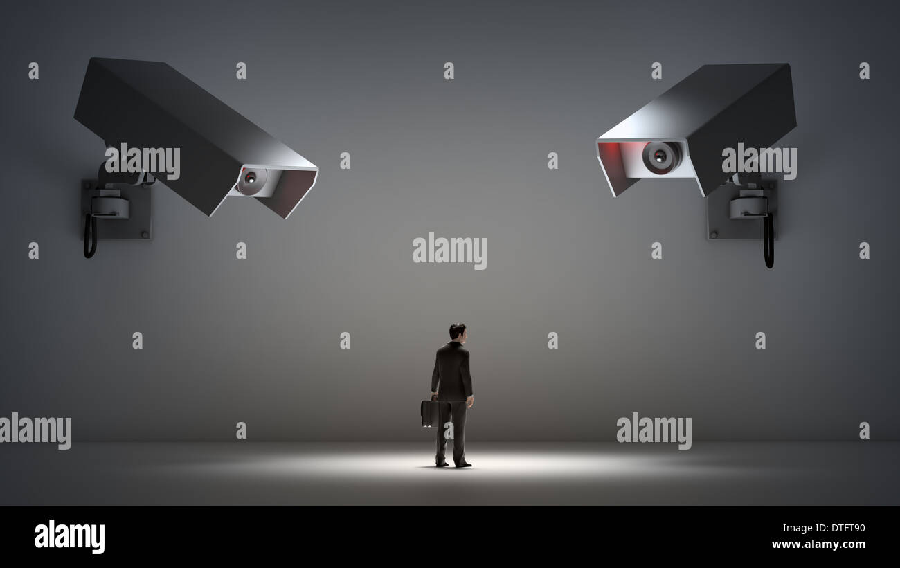 Video surveillance and privacy issues concept illustration Stock Photo