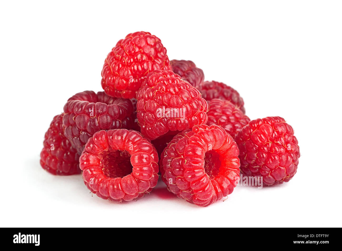 Raspberry ripe fruit isolated on white background Stock Photo