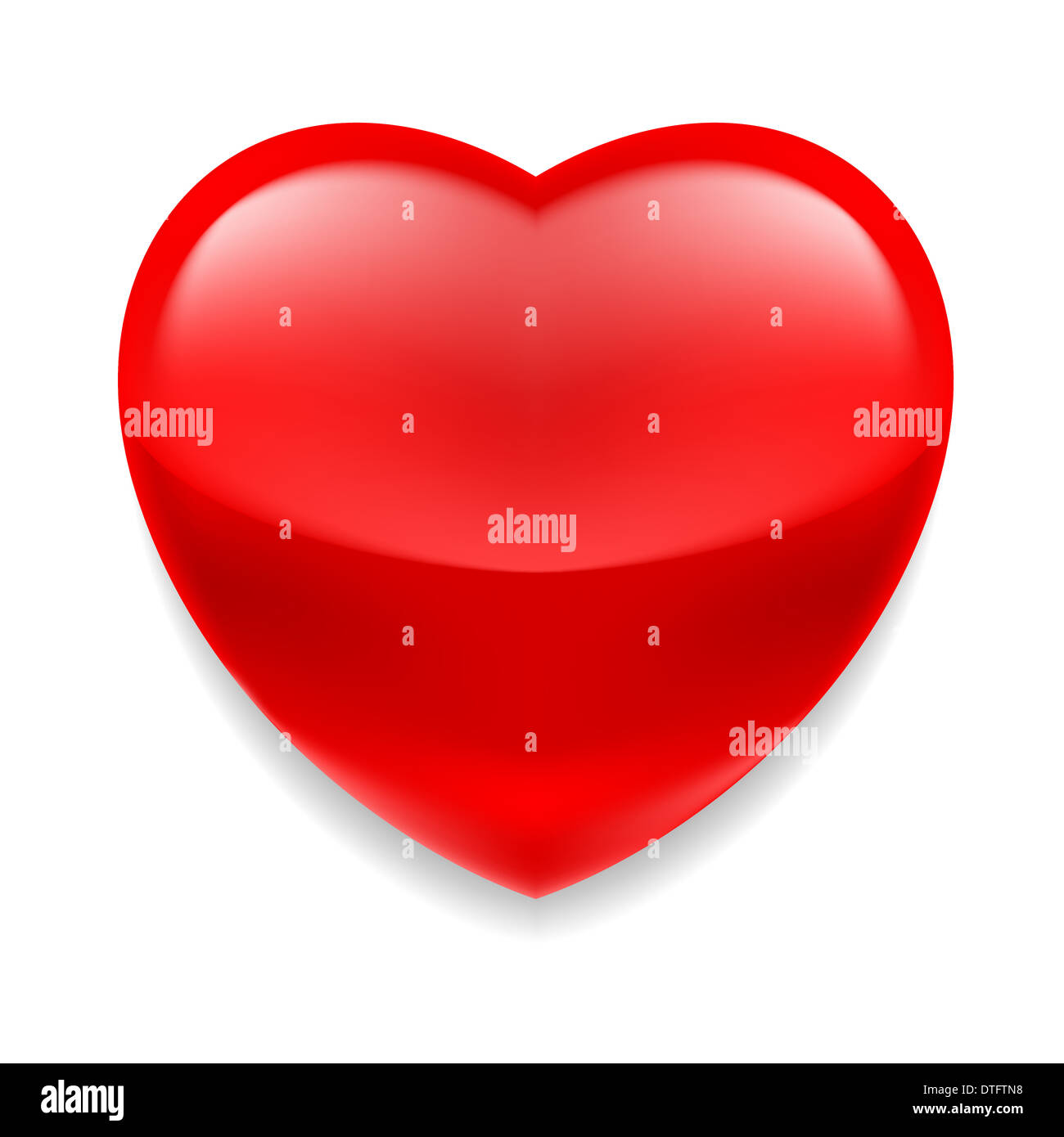 Red shiny glass heart on white background Stock Photo - Alamy