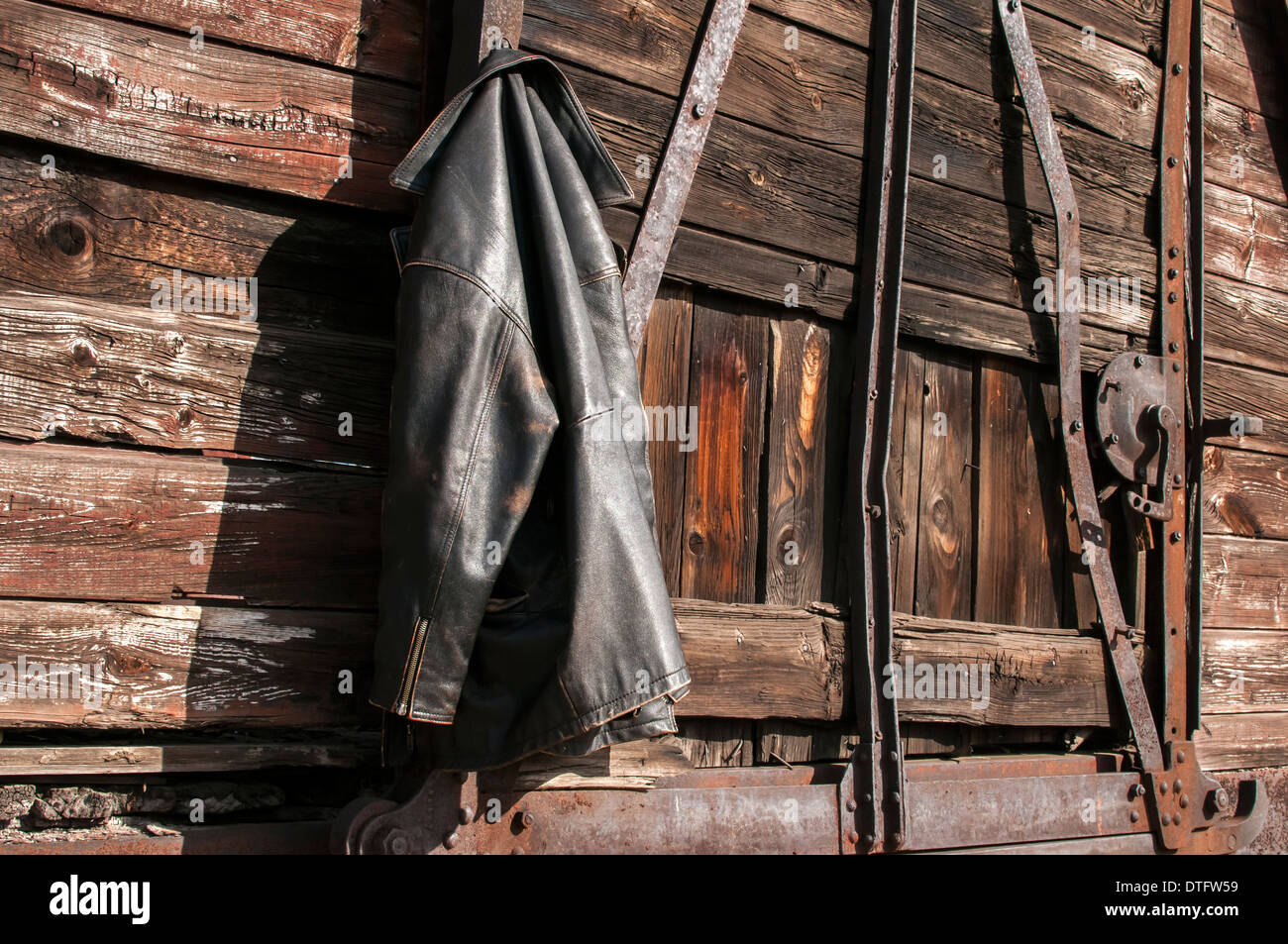 Vintage leather jacket hi-res stock photography and images - Alamy
