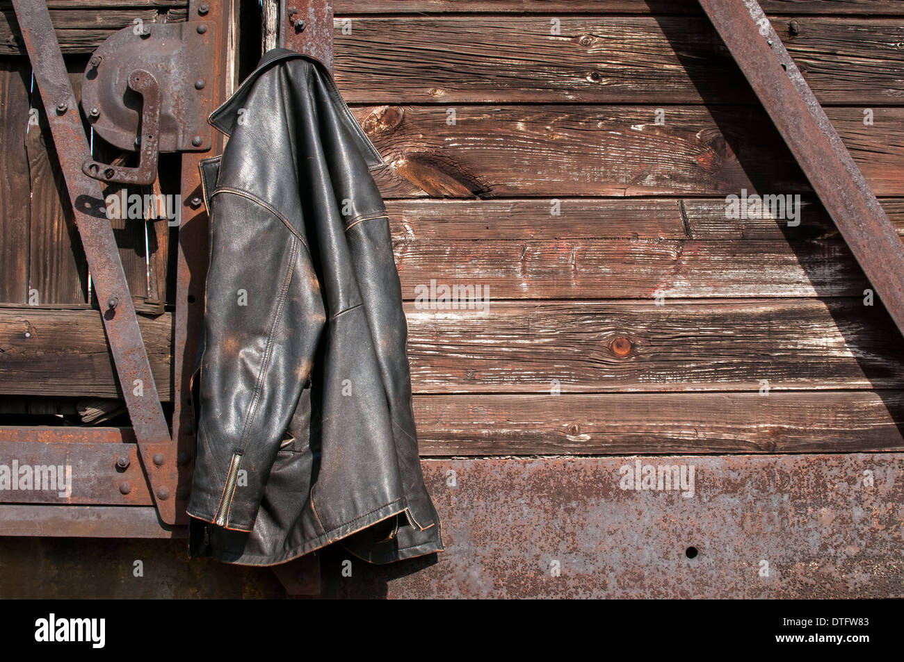 Vintage leather jacket hi-res stock photography and images - Alamy