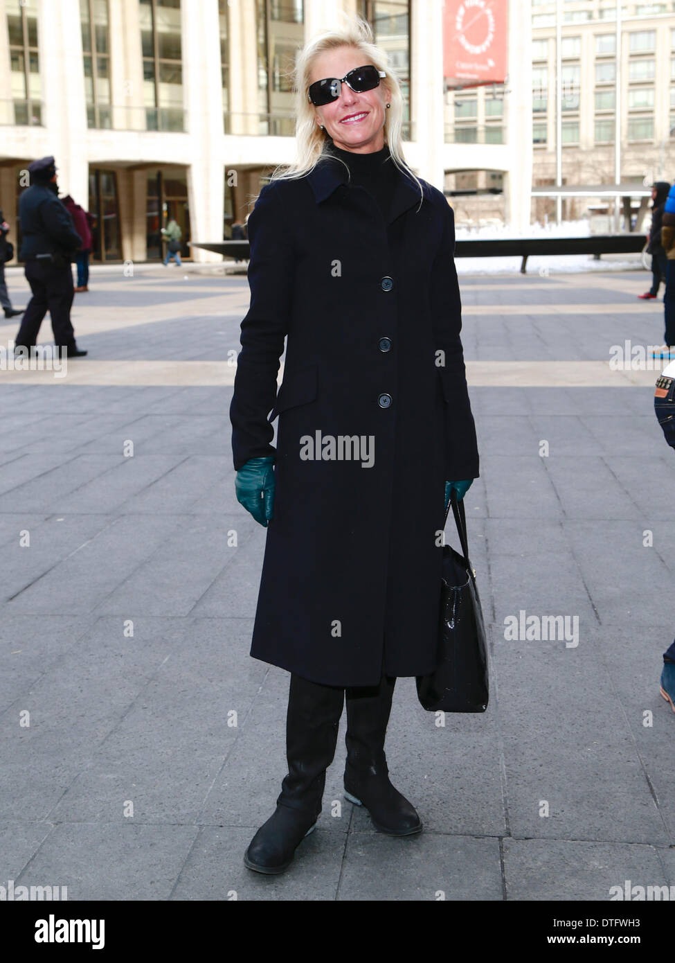 Lisa Bytner arriving at the Betsey Johnson runway show in New York City