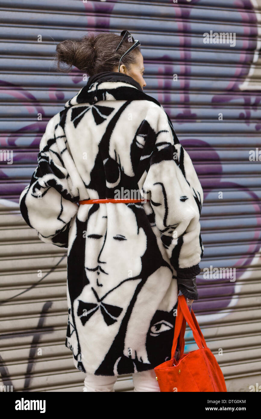 A chic New Yorker posing in the streets during Fashion Week in New York City Feb 9, 2014