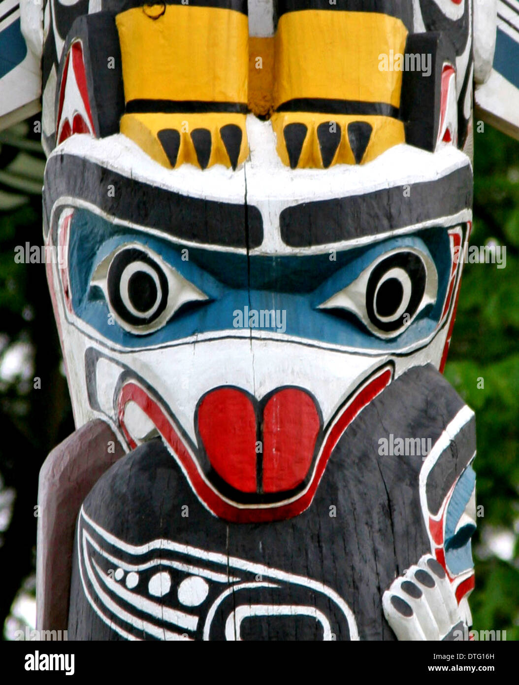 First Nations Totem Poles  British Columbia Canada Stock Photo