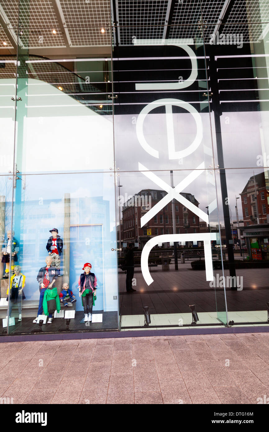 Uk gb next shop store sign st stephens shopping clothes hires stock