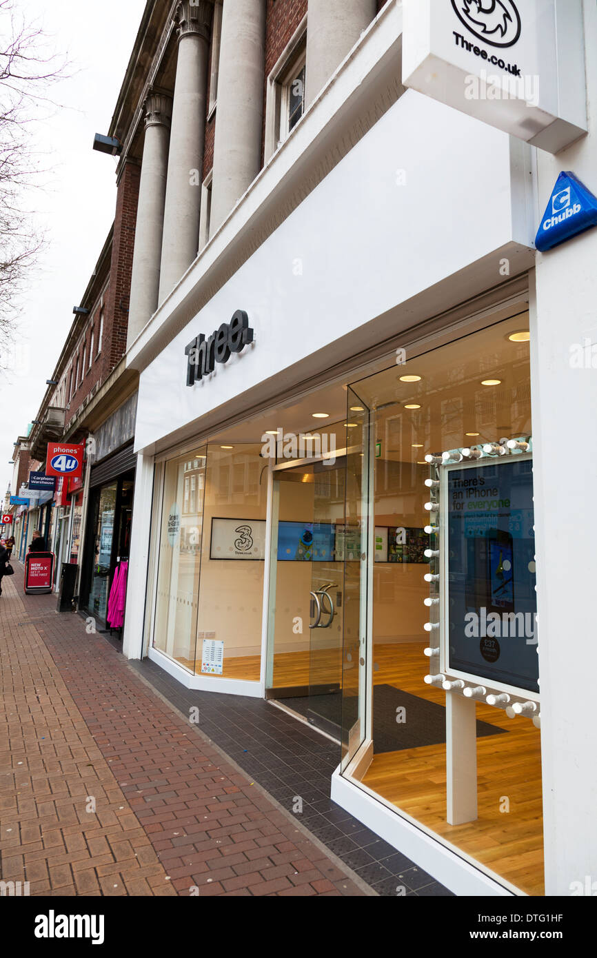 Three mobile phone store shop front sign Kingston Upon hull East Riding