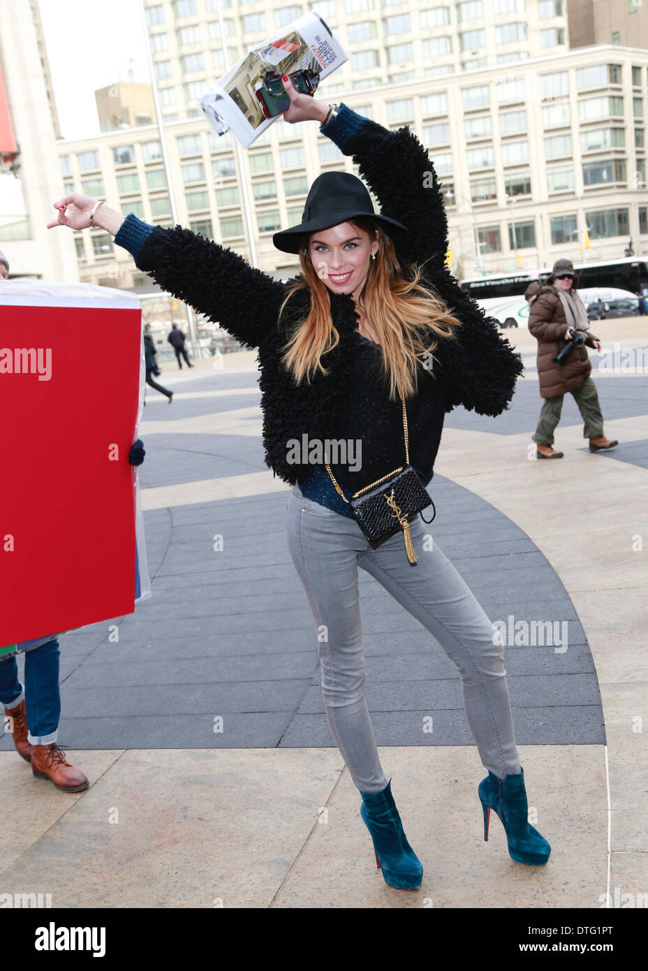 Liliana Nova arriving at the Betsey Johnson runway show in New York