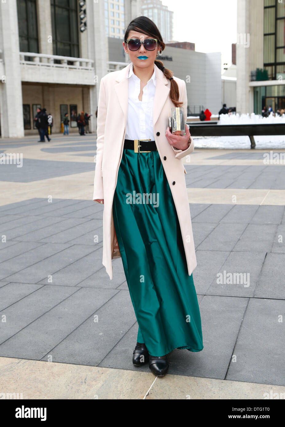 Sabrina Poon arriving at the Betsey Johnson runway show in New York
