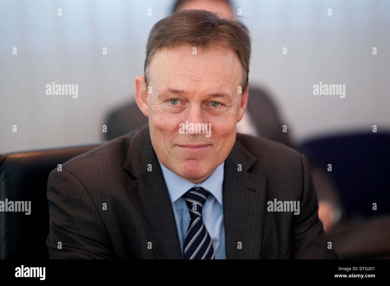 Berlin, Germany. 17th Feb, 2014. SPD party leadership meeting at Willy Brandt Haus in Berlin. / Picture: Thomas Oppermann (SPD), Lider of the SPD Parliamentary Group. Credit:  Reynaldo Paganelli/NurPhoto/ZUMAPRESS.com/Alamy Live News Stock Photo