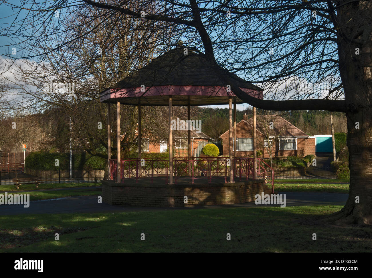 An empty band stand in the park at Oakengates in Telford, West Midlands Stock Photo
