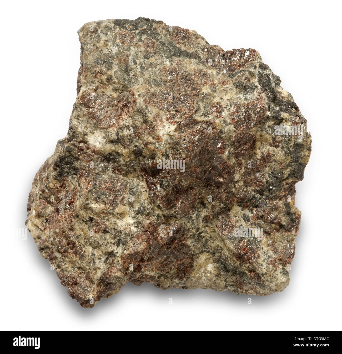 Garnet-bearing rock Stock Photo