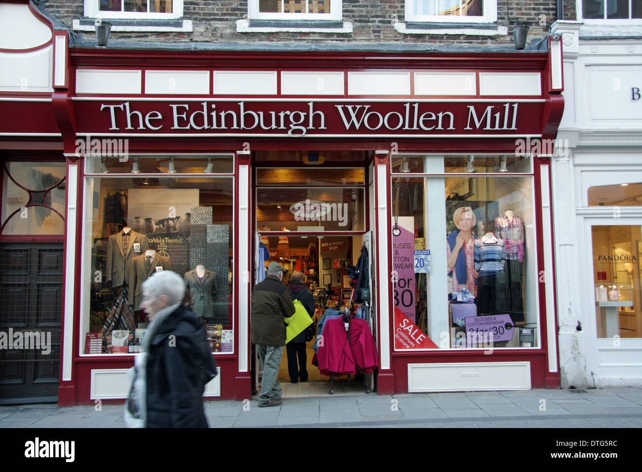 an Edinburgh Woollen Mill shop in Durham Stock Photo