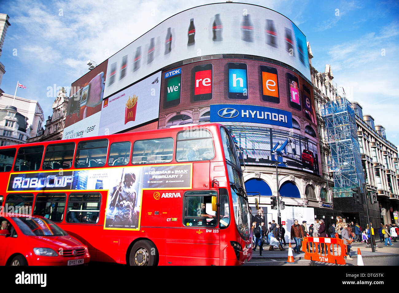 The view of Piccadilly circus in central London,United Kingdom Stock Photo