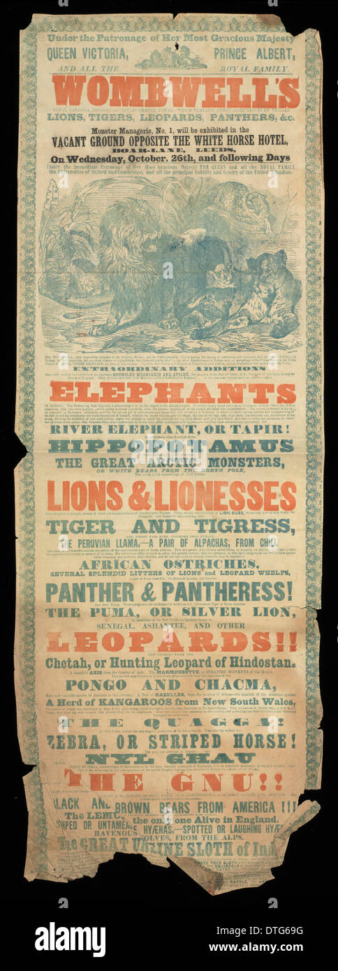 Wombwell's Royal National Zoological Establishment Stock Photo