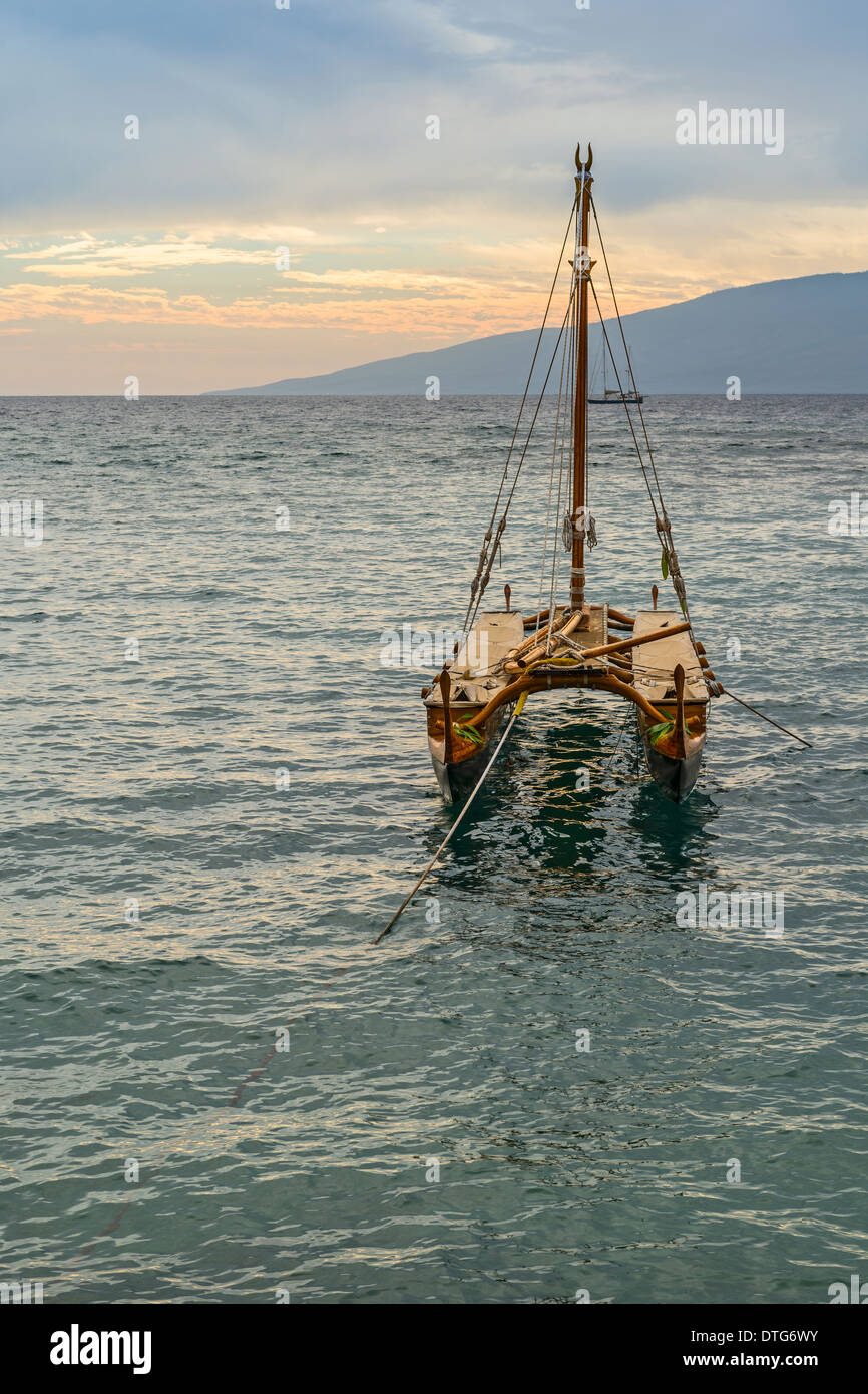 A very old sailboat on the Hawaiian island of Maui. Stock Photo