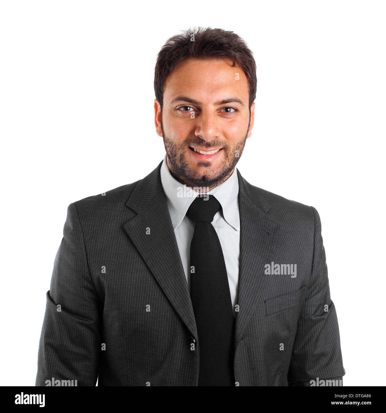Portrait of a smiling young businessman on white background Stock Photo ...