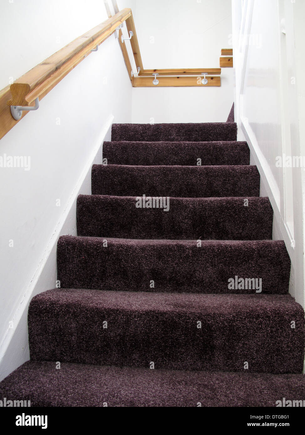 Domestic carpeted stair Stock Photo