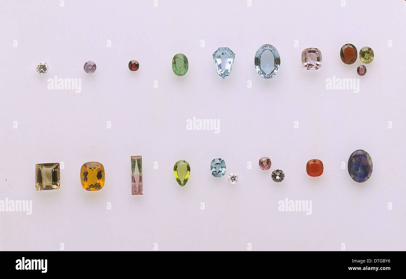 Variety of Gemstones Stock Photo