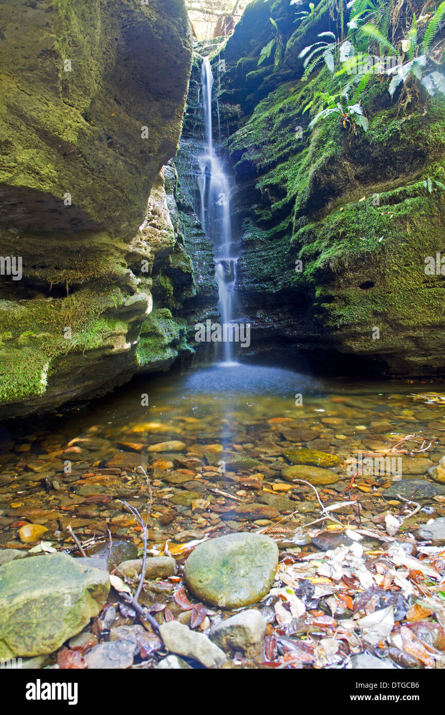 The so-called Secret Falls on Mt Wellington, Hobart Stock Photo