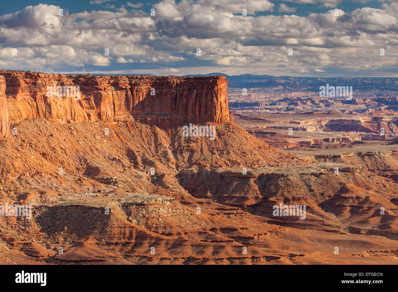 Murphy Point and Soda Springs Basin from the Green River Viewpoint in Canyonlands National Park, Utah. Stock Photo