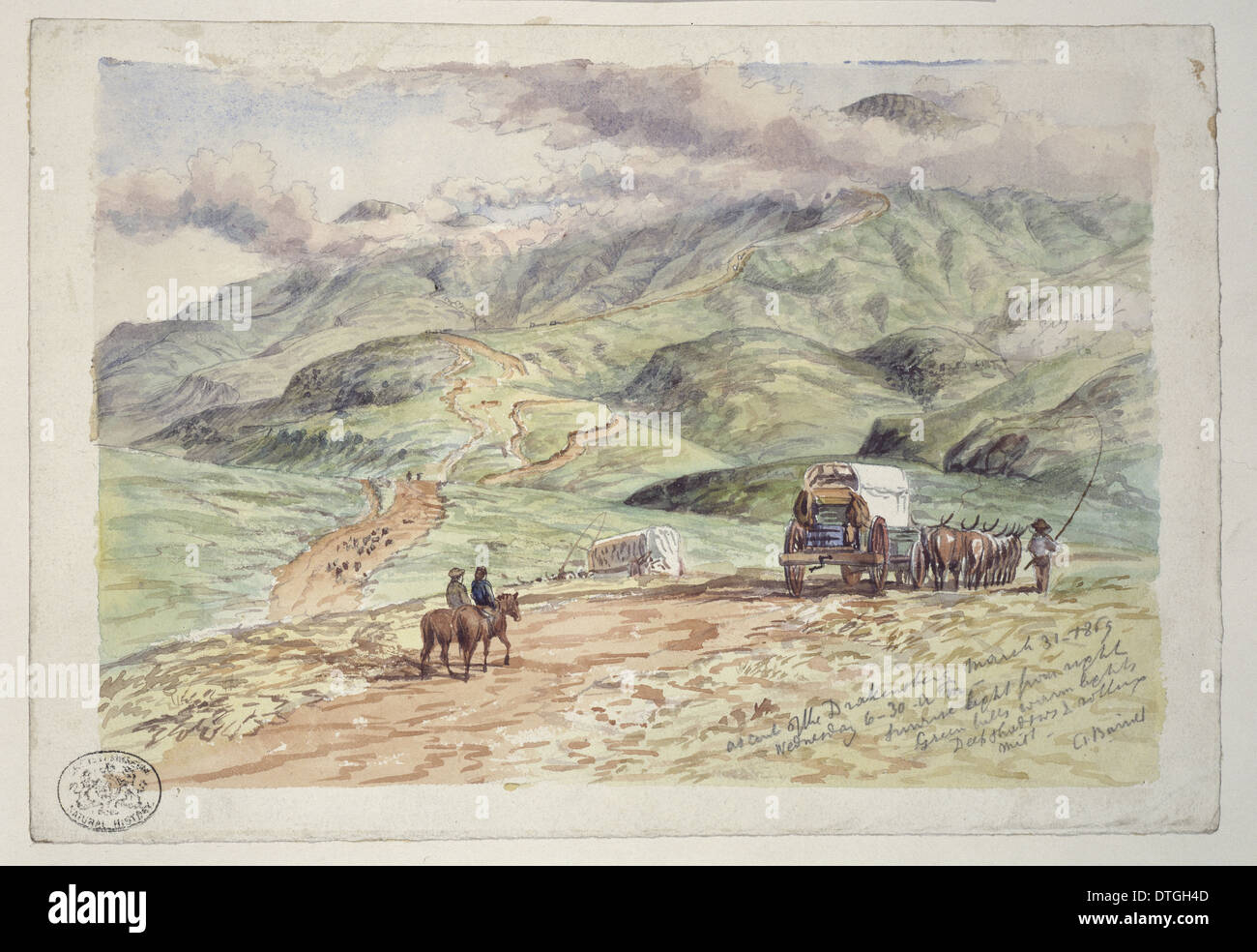 Ascent of the Drakensberg March 31, 1869 Stock Photo