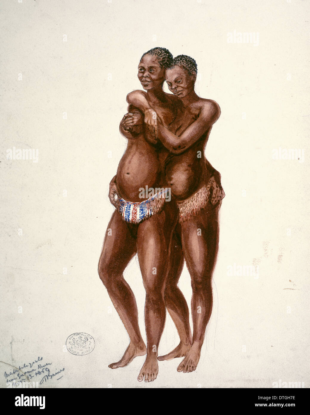 Matabili girls, Um Gnoma River Nov. 1869 Stock Photo