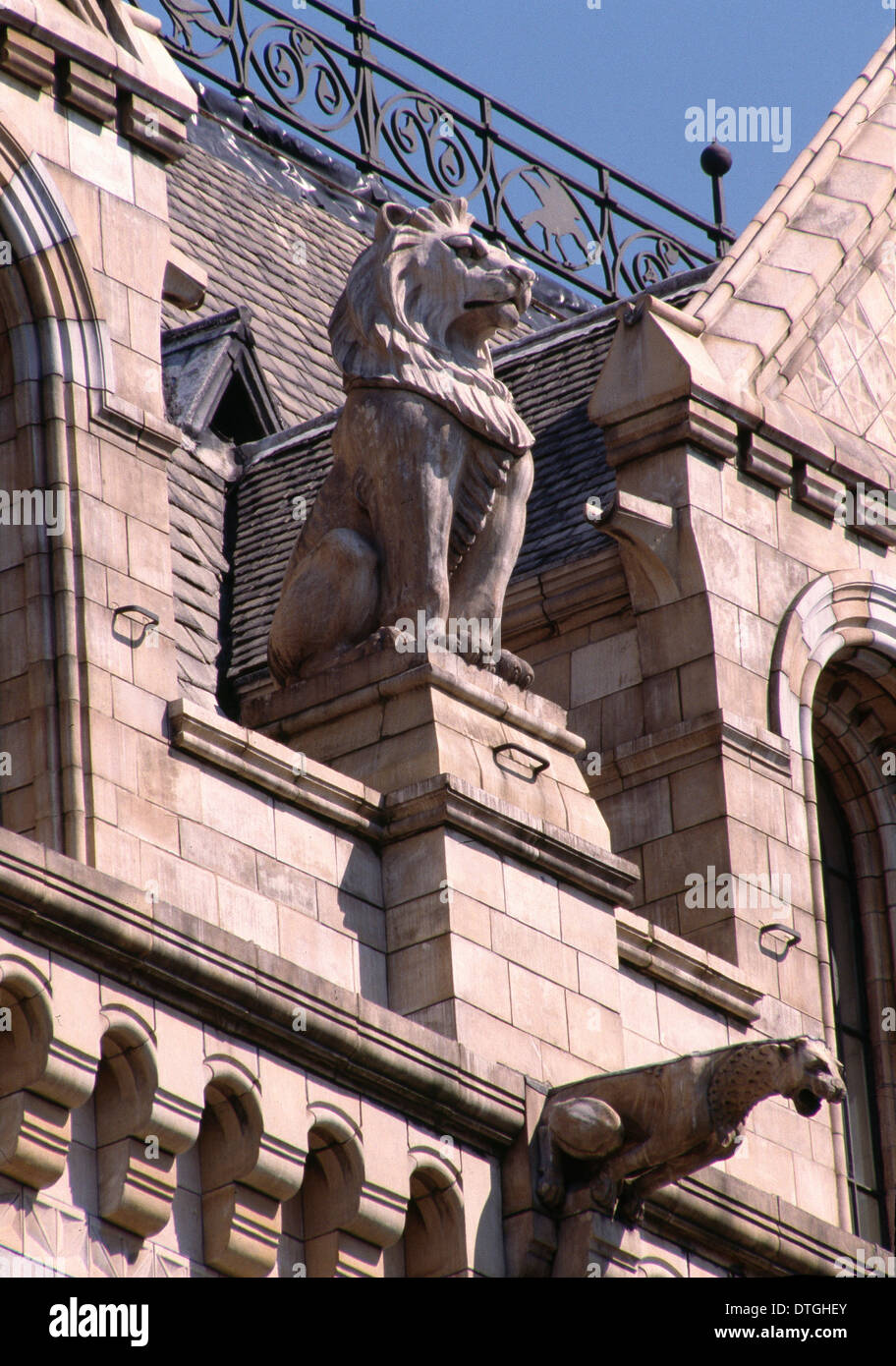 Detail view of beast - designed by Alfred Waterhouse for The Waterhouse Building Stock Photo