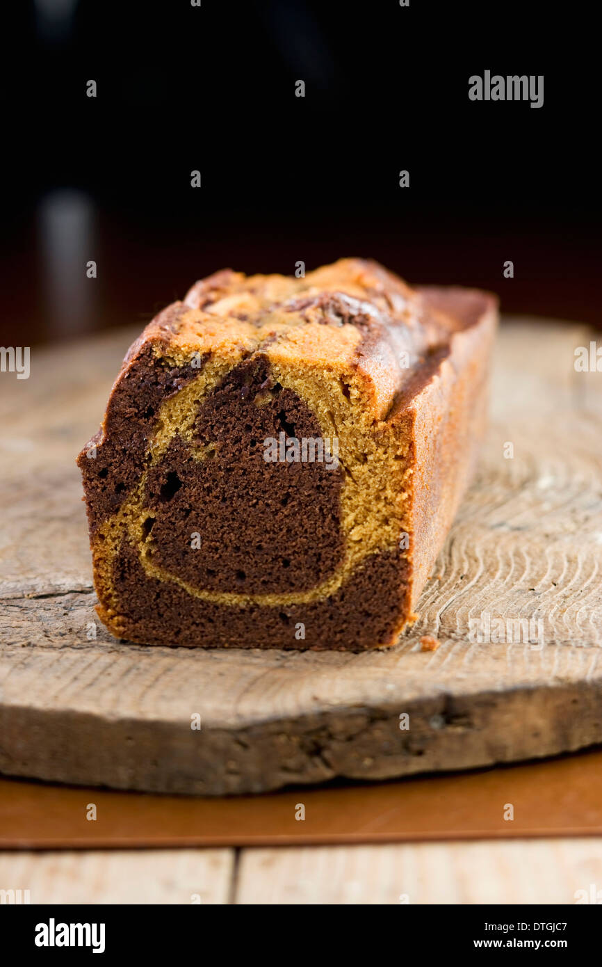 Chocolate and toffee marble cake Stock Photo