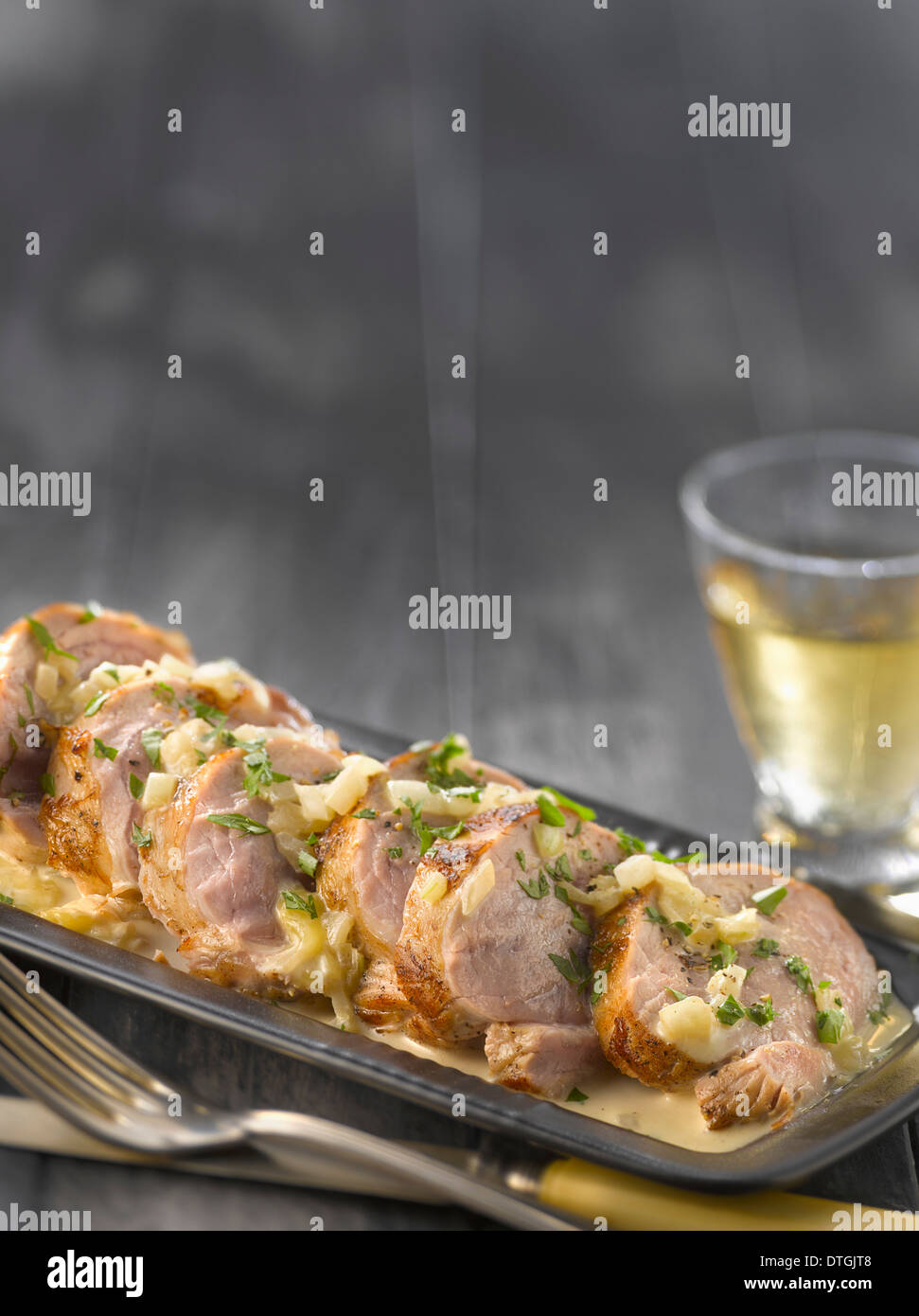 Pork filet mignon with creamy Munster sauce Stock Photo Alamy