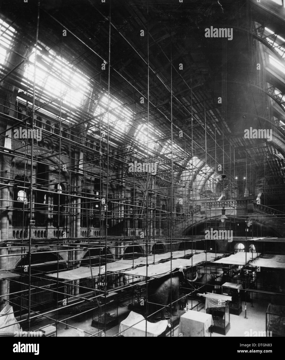 Scaffolding in Central Hall, 1925 Stock Photo