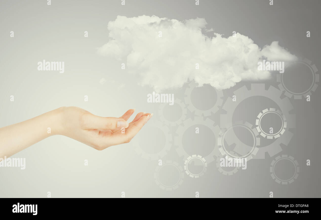 Cloud computing concept - world wide data sharing and communication Stock Photo