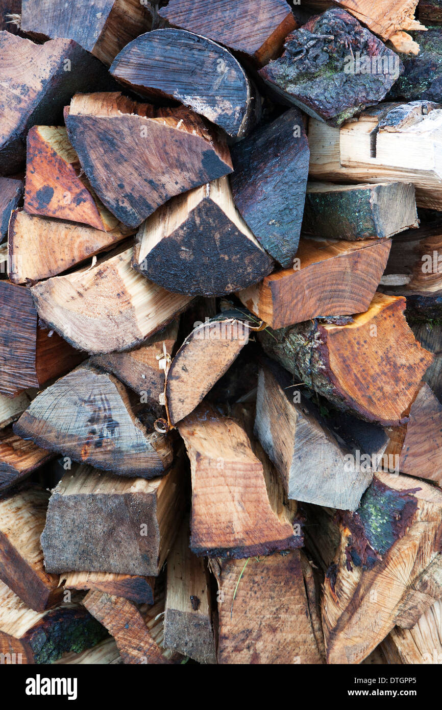A stack of fire wood drying out Stock Photo Alamy