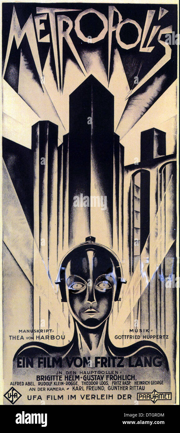 Movie poster of Metropolis - 1927 film directed by by Fritz Lang Stock Photo