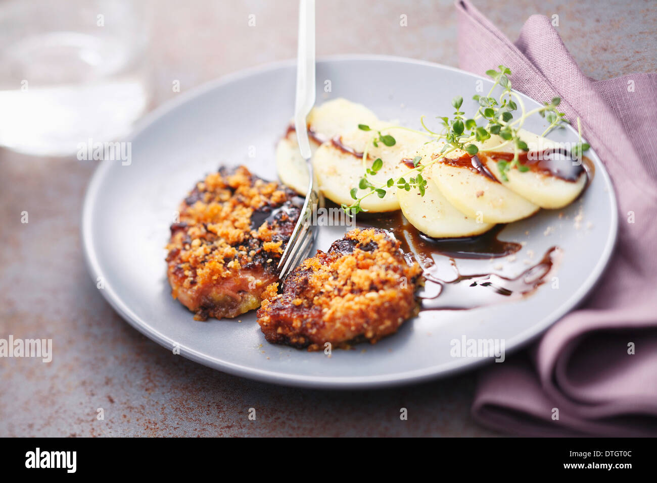 Panfried foie gras in crust with balsamic vinaigrette Stock Photo Alamy