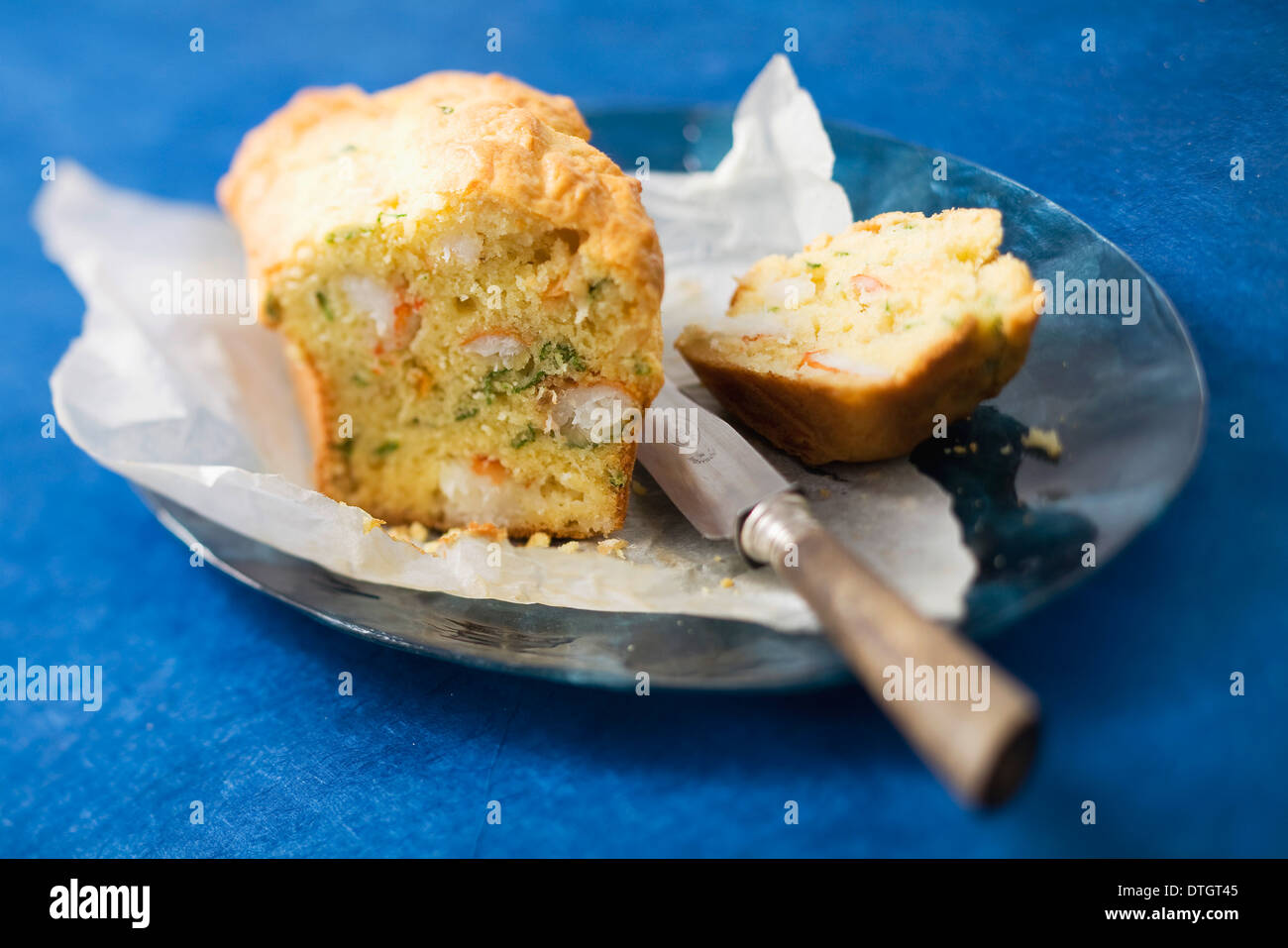 Parmesan,shrimp and rocket lettuce savoury cake Stock Photo - Alamy