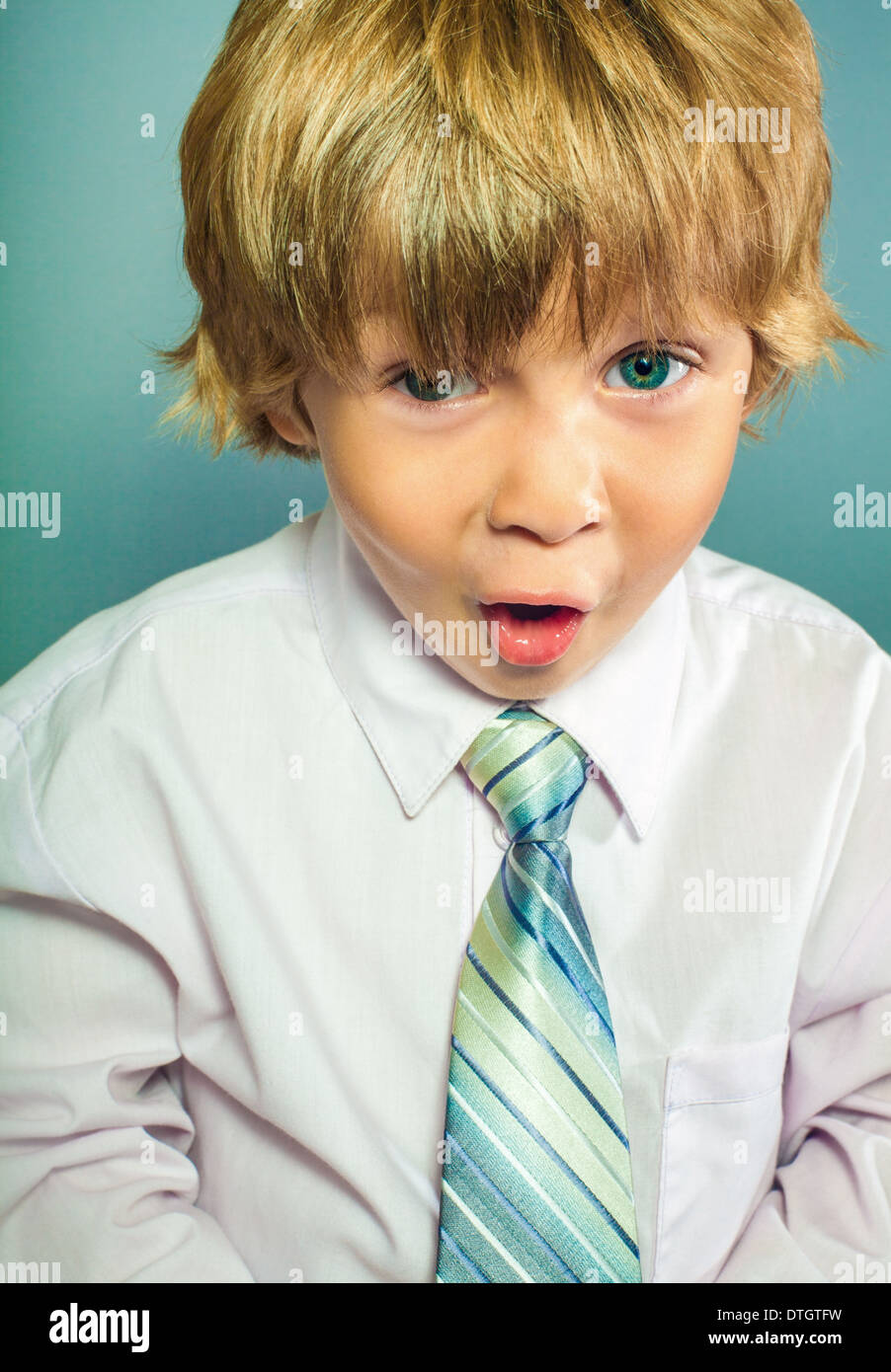 Child with astonished expression Stock Photo