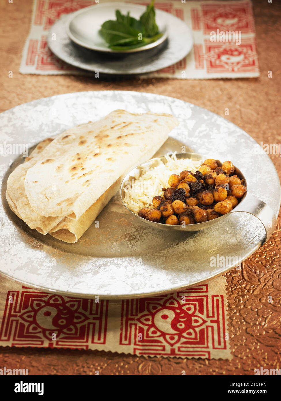 Chapatis and grilled chickpeas Stock Photo